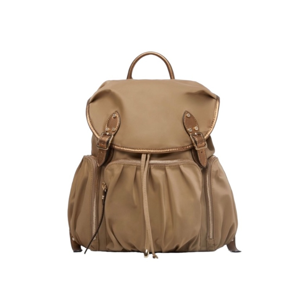 MZ Wallace Gold Nylon Marlena Backpack. 
New without tags.
Never Worn.